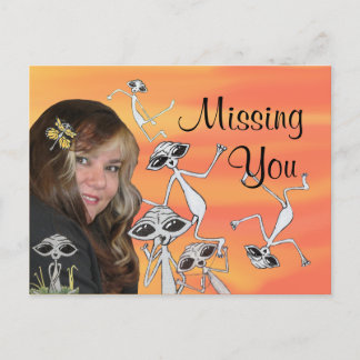 Carte Postale LK et son Alien Friends Missing You Post Card