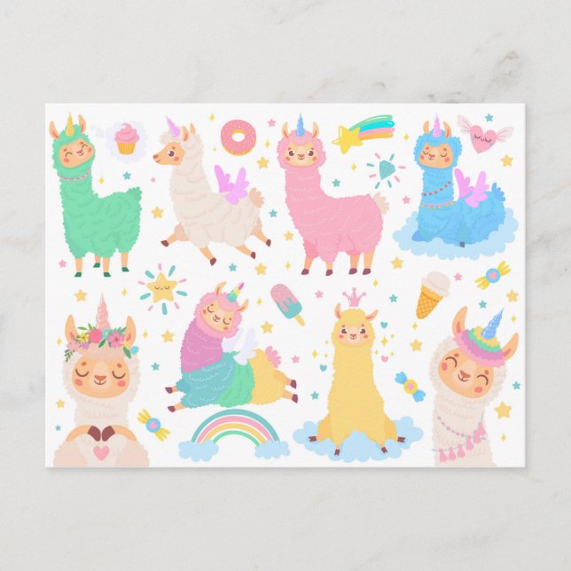 Carte Postale Llama Corns (Devant)