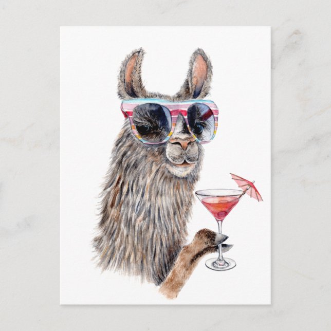 Carte Postale Llama de vacances (Devant)