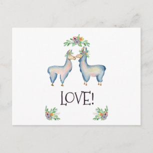 Carte Postale Llama est amoureux
