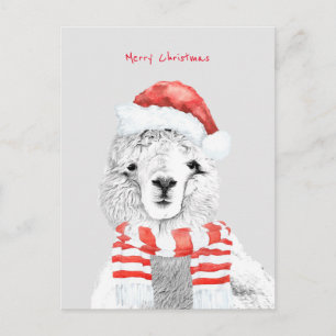 Carte Postale Llama la plus fine jamais minimaliste Noël
