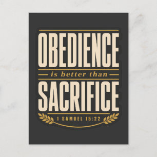 Carte Postale L'obéissance est meilleure que le sacrifice Foi ch
