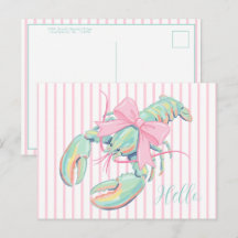 Lobster Aquarelle Pastel Prépa sur Rayures