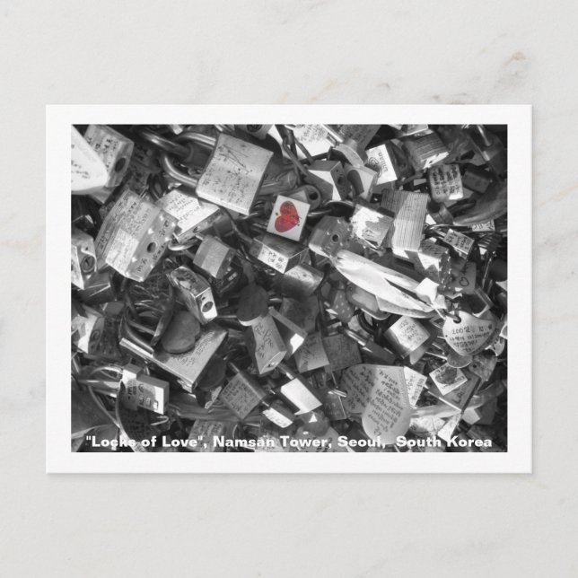 Carte Postale Locaux d'amour/ Tour de Séoul, Corée du Sud (Devant)
