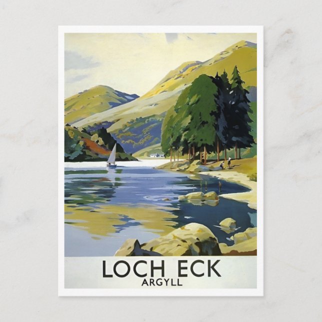 Carte Postale Loch Eck Argyll Scotland Retro Inspiré (Devant)