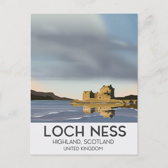 Carte Postale Loch Ness, Highlands, Ecosse affiche de voyage (Devant)