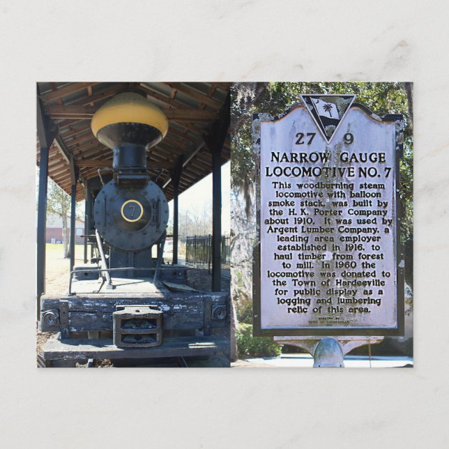 Carte Postale Locomotive à angle étroit (Devant)