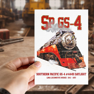Carte Postale Locomotive à vapeur classique du Pacifique Sud GS-