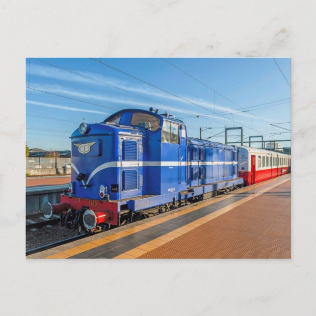 Carte Postale Locomotive diesel CP 1413 Portugal à Campanhã (Devant)