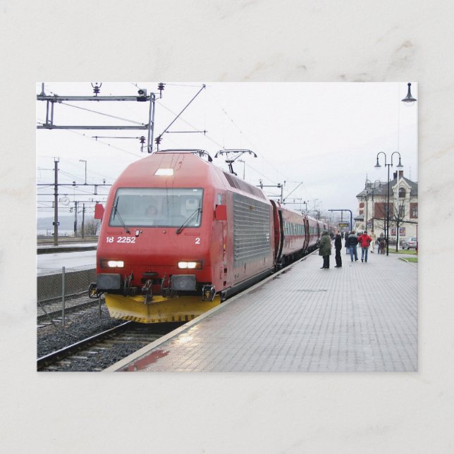Carte Postale Locomotive électrique NSB EL 18 à Lillehammer (Devant)