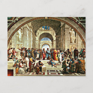 Carte Postale L'oeuvre de Raphael de l'"Ecole d'Athènes"