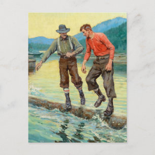 Carte Postale "Log Rollers" Western Art par Philip R Goodwin