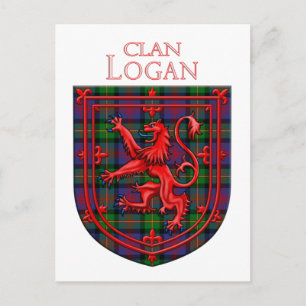 Carte Postale Logan Tartan Scottish Plaid Lion Rampant