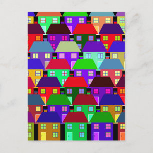 CARTE POSTALE LOGEMENTS COLORÉS COMMUNAUTÉ D'ACCUEIL