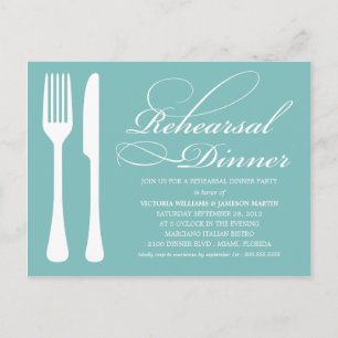 CARTE POSTALE LOGICIEL BLEU REHEARSAL DÎNER INVITATION