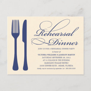 CARTE POSTALE LOGICIEL CHIC DE PAYS   REHEARSAL DÎNER INVITATION