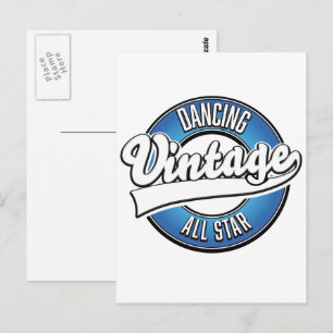 Carte postale logo all star vintage dansante