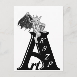 Carte Postale Logo Art KSZP mit Golem Gargoyle