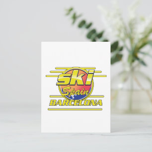 Carte Postale logo Barcelone Espagne pour skier