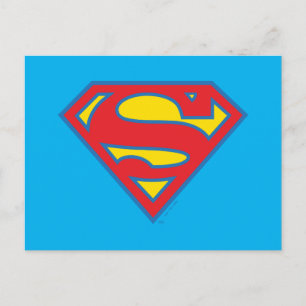 Carte Postale Logo Classique de Supergirl avec Contour Bleu