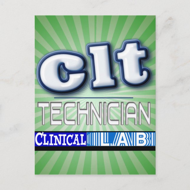 CARTE POSTALE LOGO CLT - TECHNICIEN DE LABORATOIRE CLINIQUE (Devant)