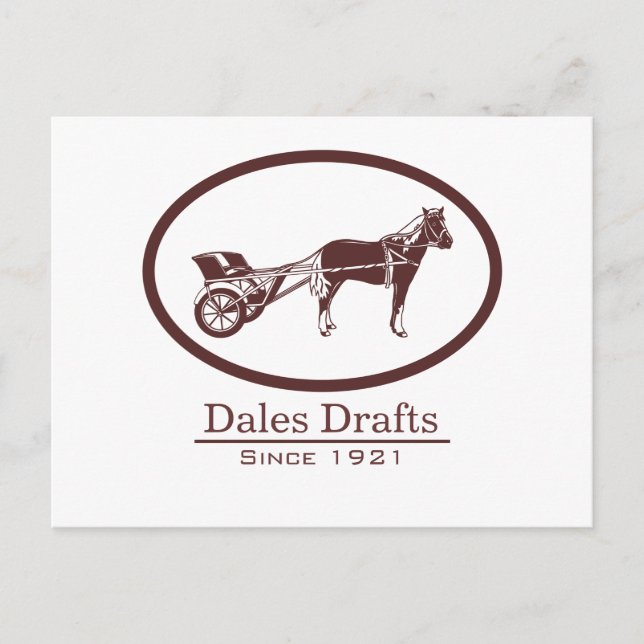 Carte Postale Logo de cheval et de buggy (Devant)