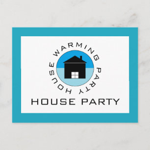 Carte Postale Logo de la Maison Bleue, Invitation de la Fête du 