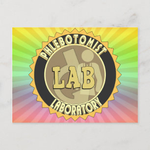 CARTE POSTALE LOGO DE LABORATOIRE DE PHLEBOTOMIE BADGE