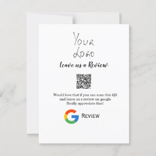 Carte Postale Logo de l'entreprise d'avis Google Scan QR avis