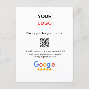 Carte Postale logo de l'entreprise de revue Google Scan QR revie