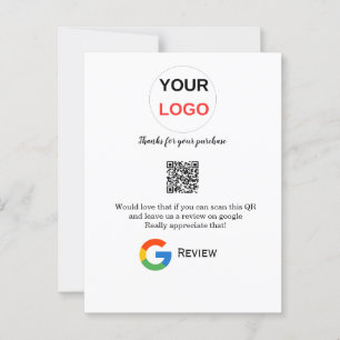 Carte Postale Logo de l'entreprise de revue Google Scan QR revie