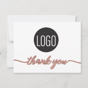 Carte Postale Logo de l'entreprise Rose Gold Client Merci