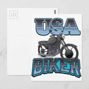 Carte Postale logo de motard américain