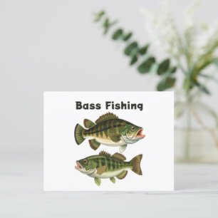 Carte Postale Logo de pêche au bar à grande bouche