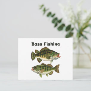 Carte Postale Logo de pêche au black bass à grande bouche