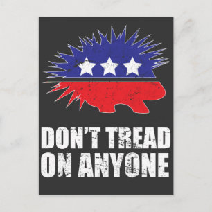 Carte Postale Logo de Porcupine libertarien Ne touchez personne