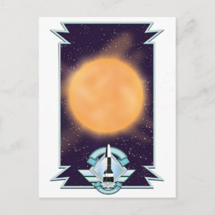 Carte Postale logo de science-fiction de style vintage des année