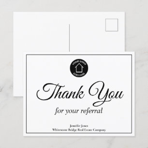 Carte Postale Logo de société immobilière personnalisé remerciem
