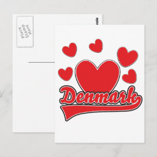 Carte Postale Logo de style vintage Love Denmark