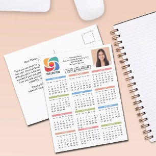 Carte Postale Logo d'entreprise personnalisé 2026 Calendrier Mar