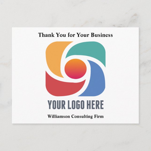 Carte Postale Logo d'entreprise personnalisé Merci d'entreprise  (Devant)