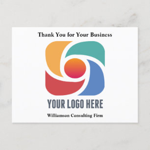 Carte Postale Logo d'entreprise personnalisé Merci d'une entrepr