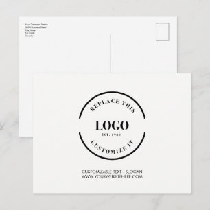 Carte Postale Logo d'entreprise personnalisé minimal, marketing,