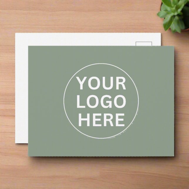 Carte Postale Logo d'entreprise professionnel vert sauge propre  (Créateur téléchargé)