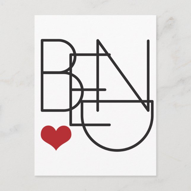 Carte Postale Logo du coeur de mot de l'Oregon (Devant)