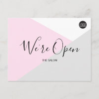 Logo du salon rose Nous sommes Open Covid-19 sécur