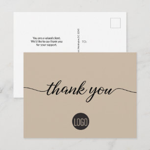 Carte Postale Logo économique neutre minimum personnalisé