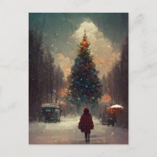 Carte postale Logo Entreprise Arbre de Noël