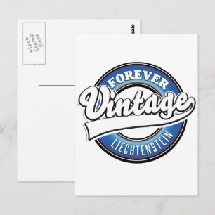 Carte Postale logo forever vintage liechtenstein