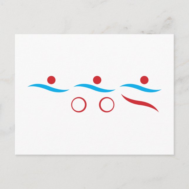 Carte Postale Logo frais moderne de triathlon (Devant)